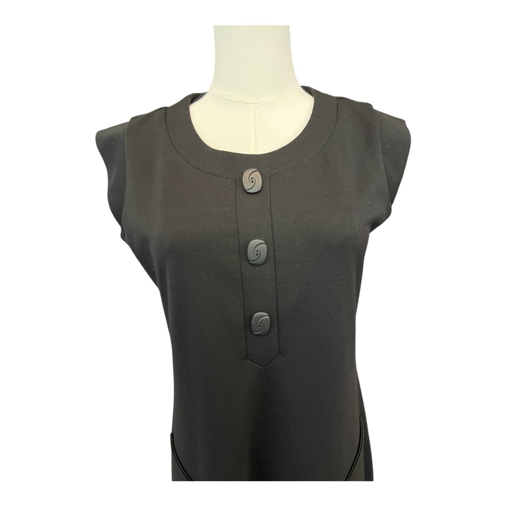 🖤 EUC RONNIE NICOLE Black Cap Sleeve Sheath Dress | Size 6 - Picture 2 of 9
